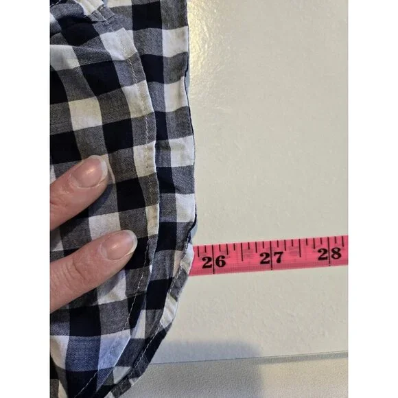 J. Crew Mercentile Blue & White Checkered Lightweight 100% Cotton Flannel XS - Picture 8 of 9